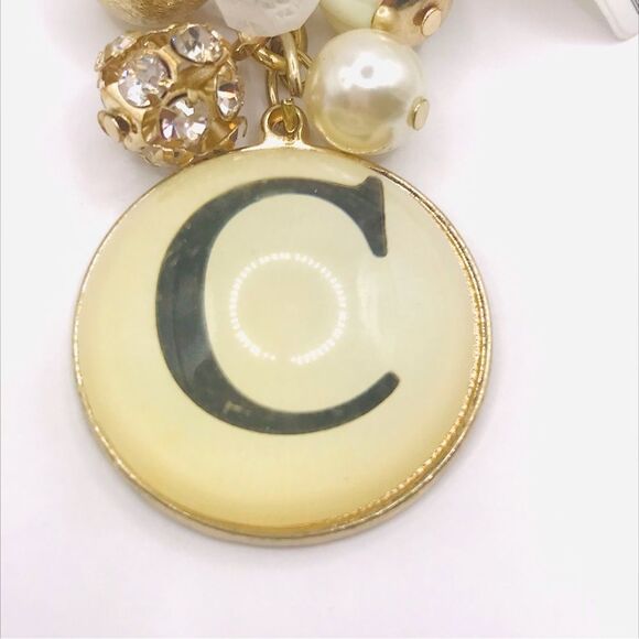 Gold Chic Initial C Keychain Car Accessory - Picture 2 of 7